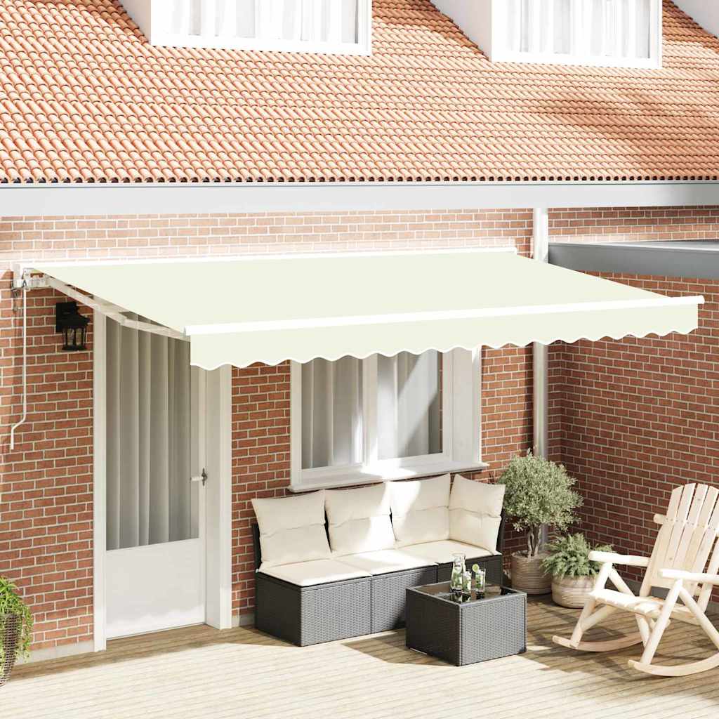 Markiseramme Krem 400 x 200 cm Polyester med PU-belegg