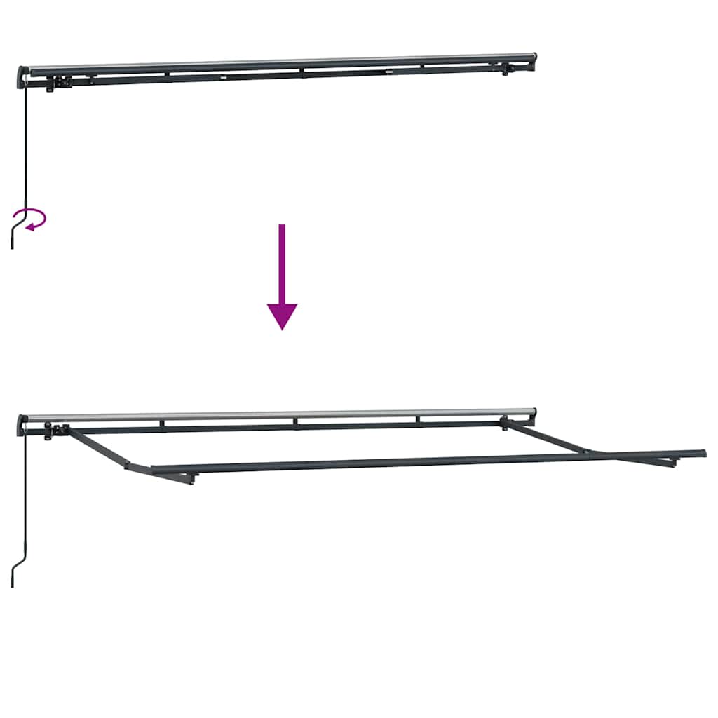 Innvendbar Markise Krem 400 x 200 cm Polyester og aluminium vidaXL
