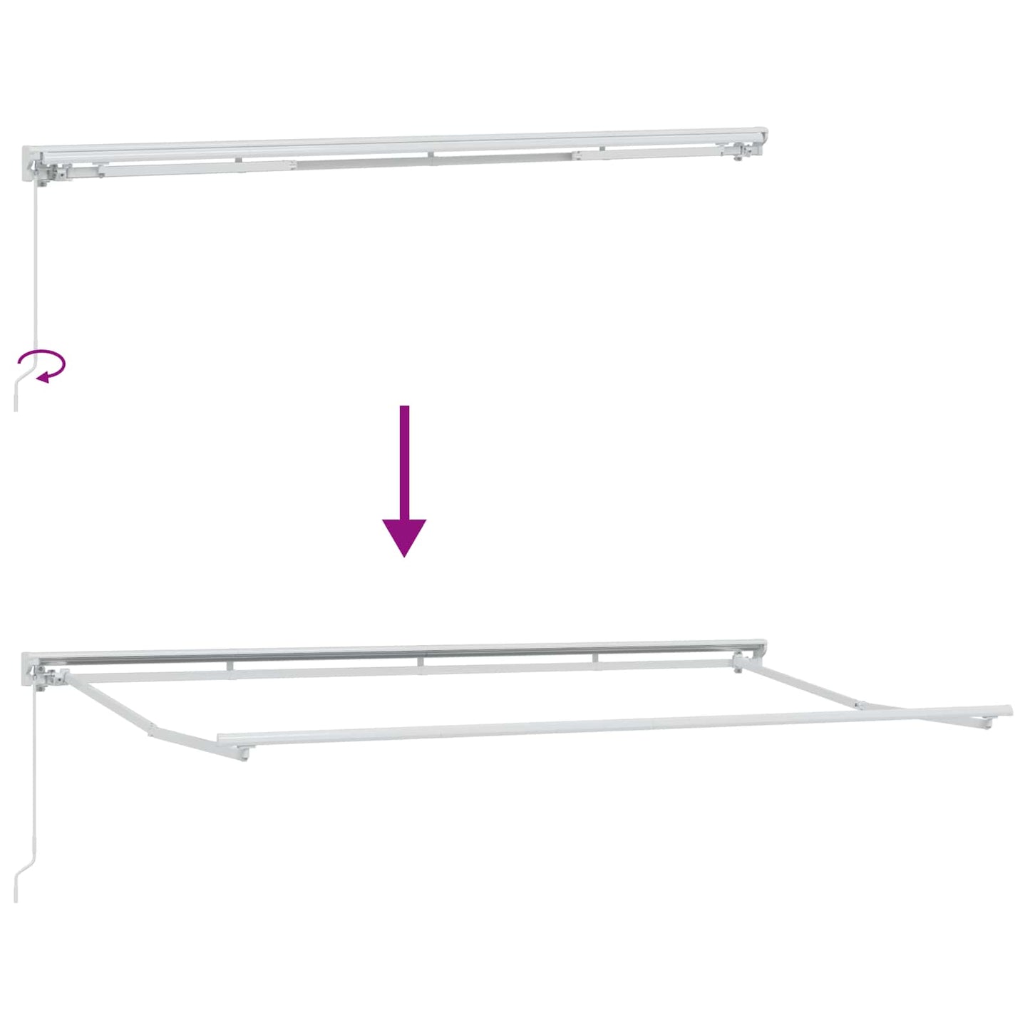 Innvendbar Markise Antrasitt 400 x 200 cm