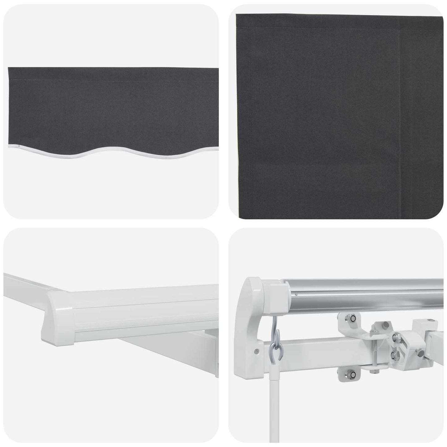Innvendbar Markise Antrasitt 400 x 200 cm