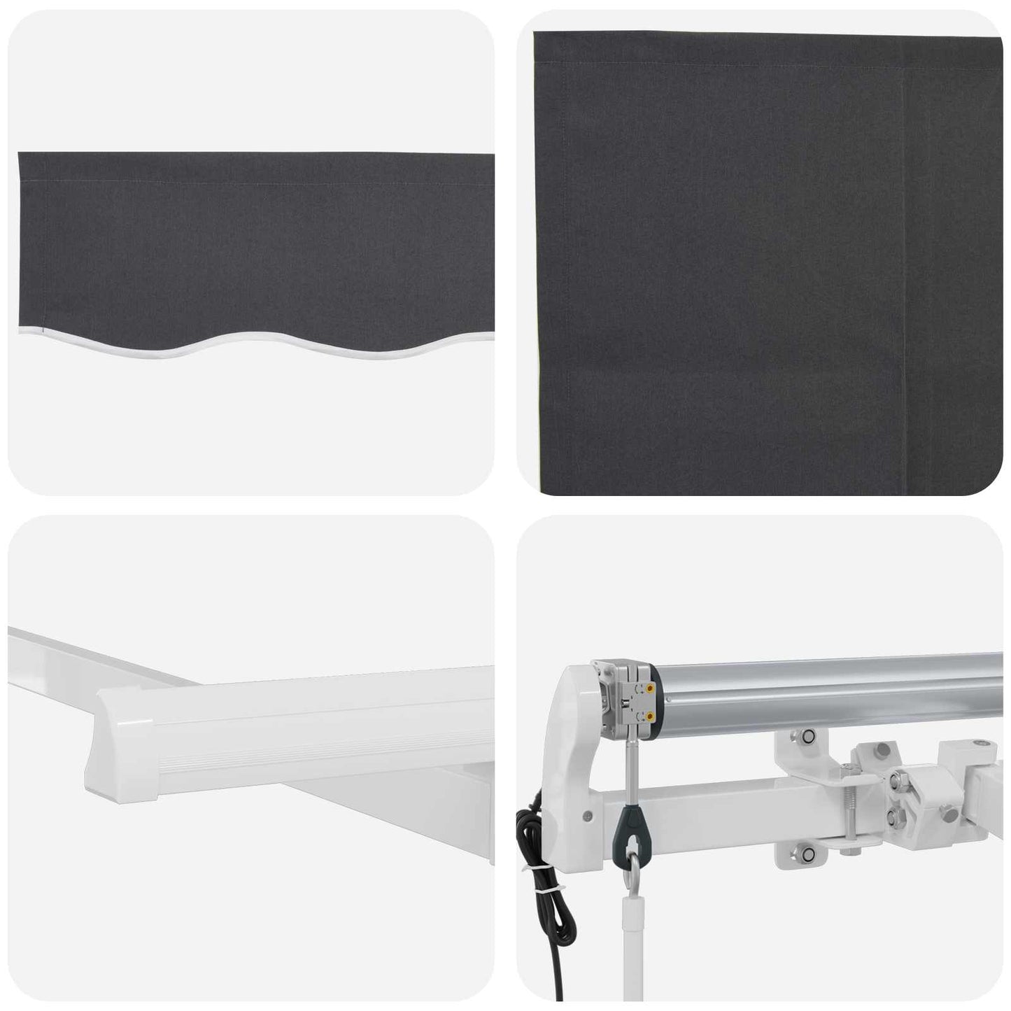Innvendbar Markise Antrasitt 400 x 200 cm