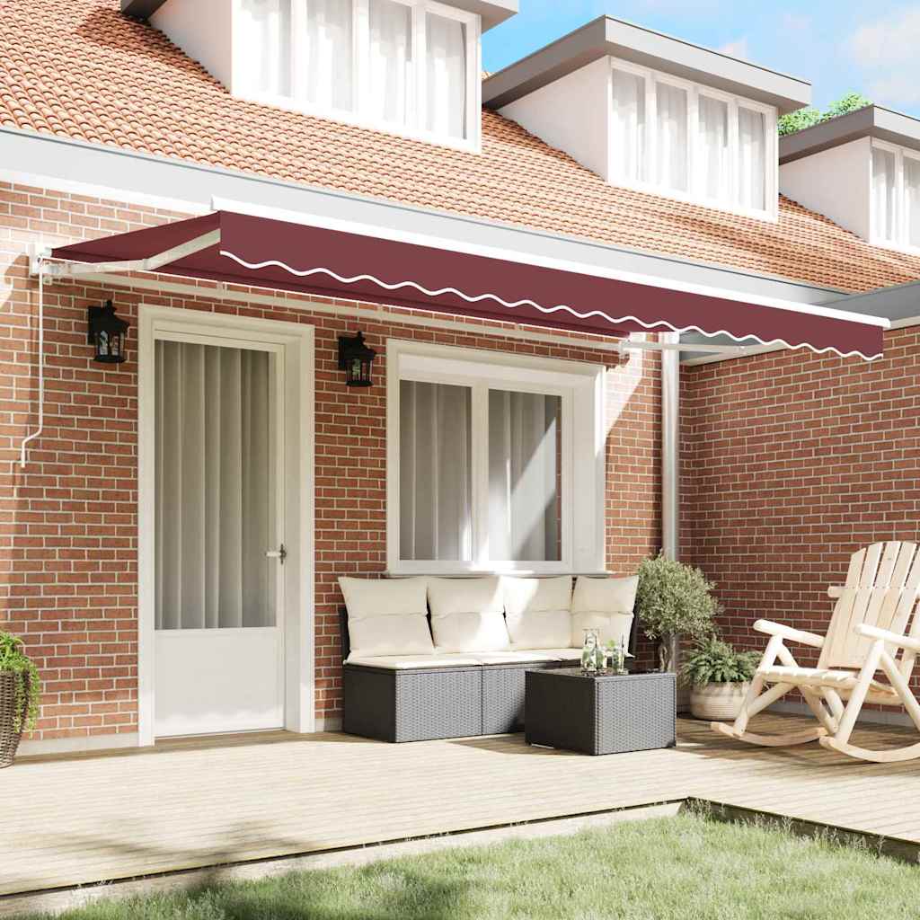 Markiseramme Burgunder 400 x 200 cm Polyester med PU-belegg