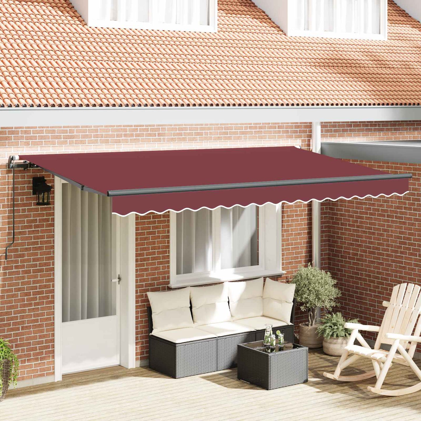 Innvendbar Markise Burgunder 400 x 200 cm stoff