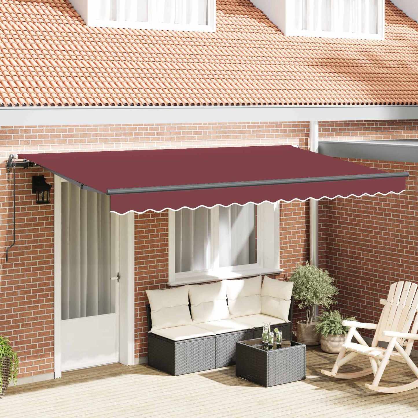 Innvendbar Markise Burgunder 400 x 200 cm stoff