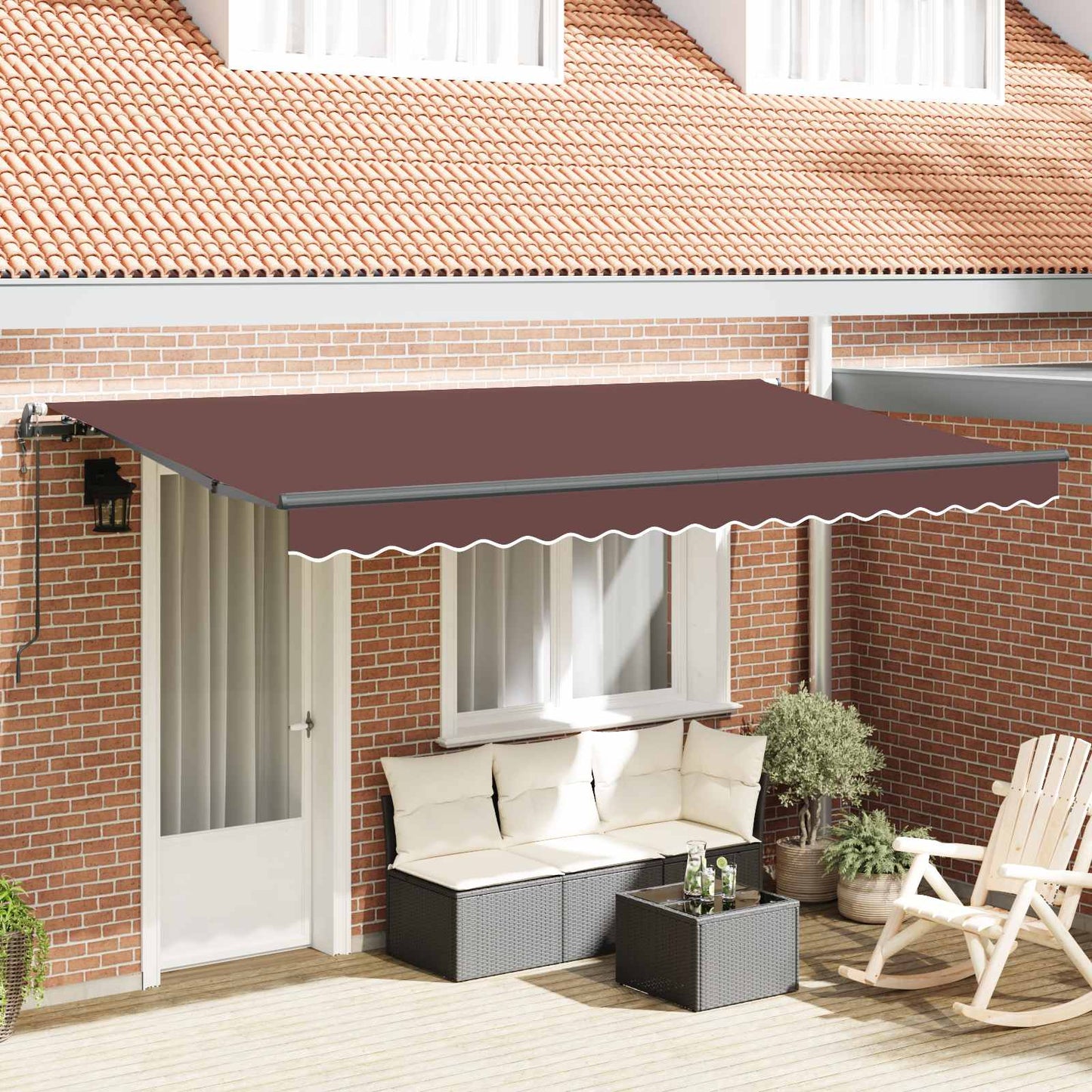 Innvendbar Markise Brun 400 x 200 cm stoff