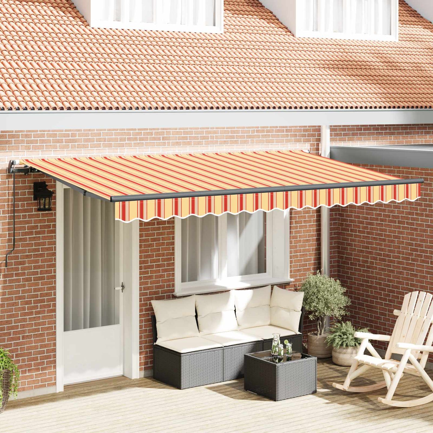 Uttrekkbar markise Gul 400 x 200 cm stoff