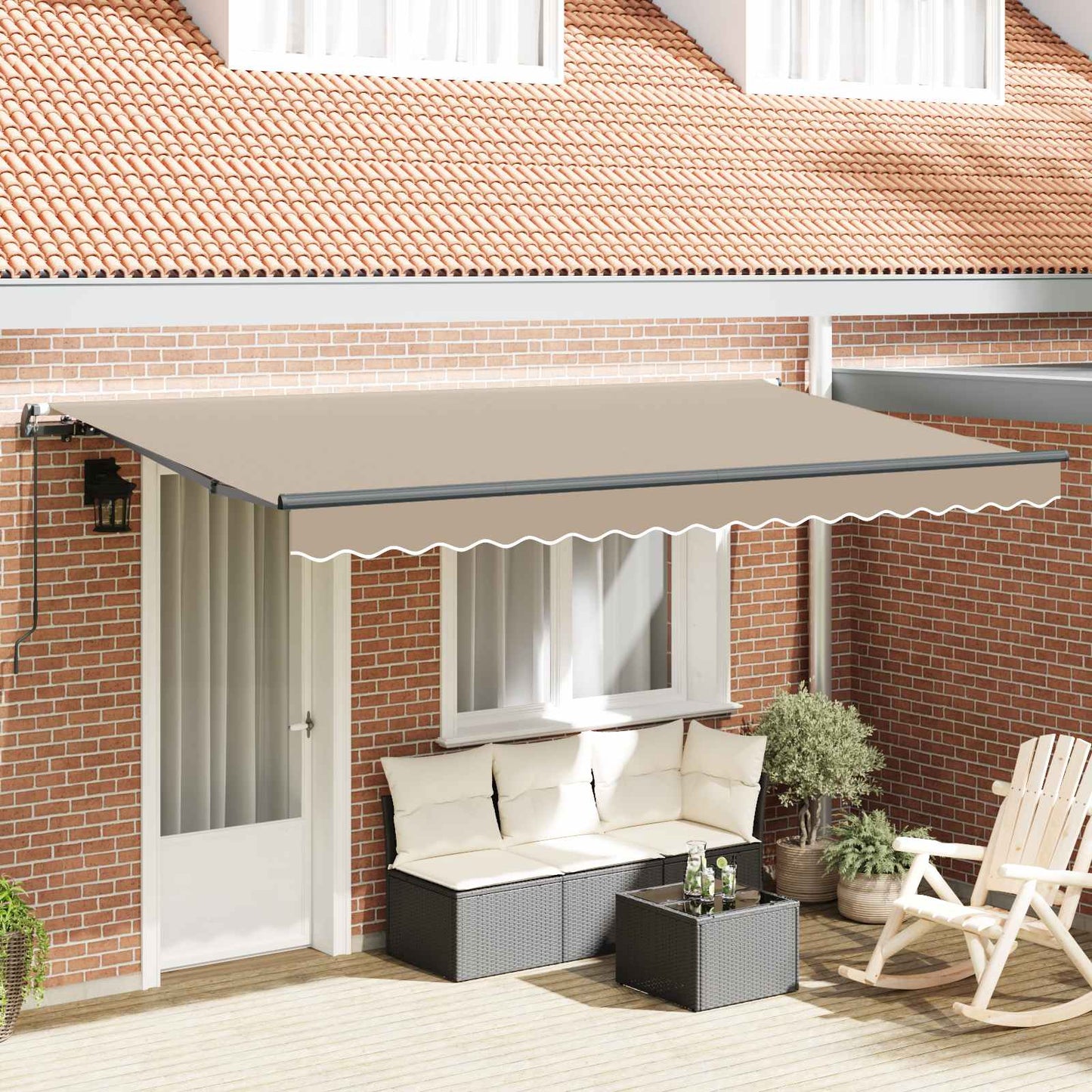 Innvendbar Markise Beige 400 x 200 cm stoff