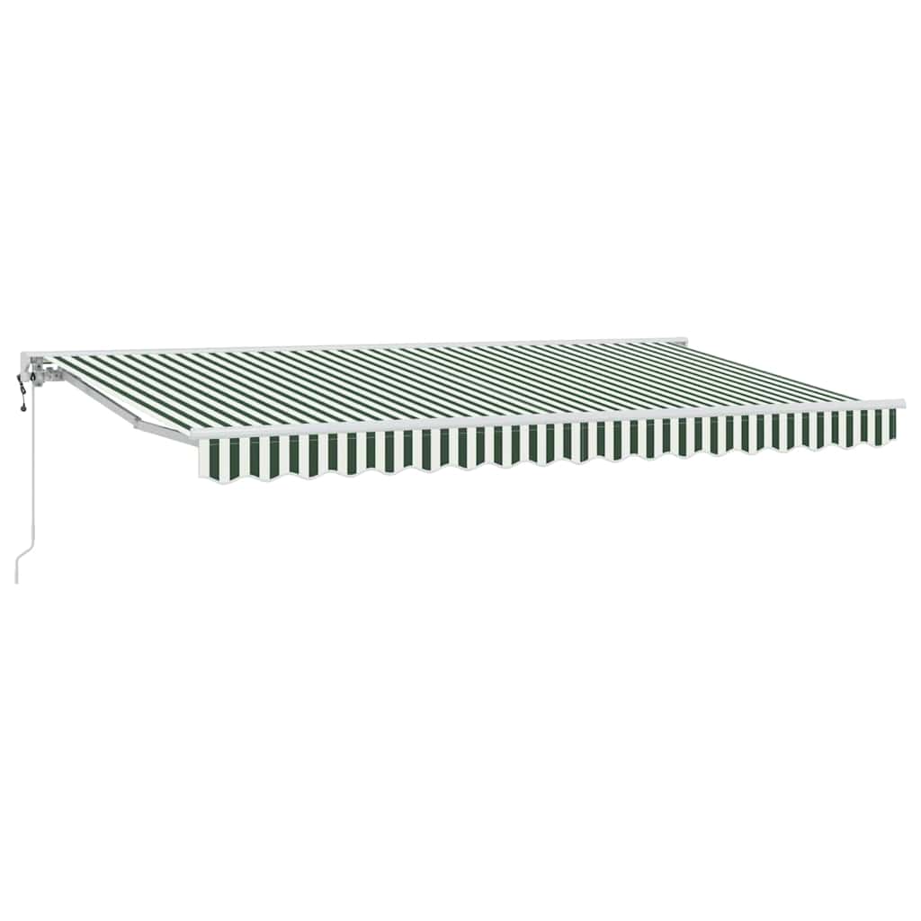 Markiseramme Grønn og hvit 400 x 200 cm Polyester med PU-belegg