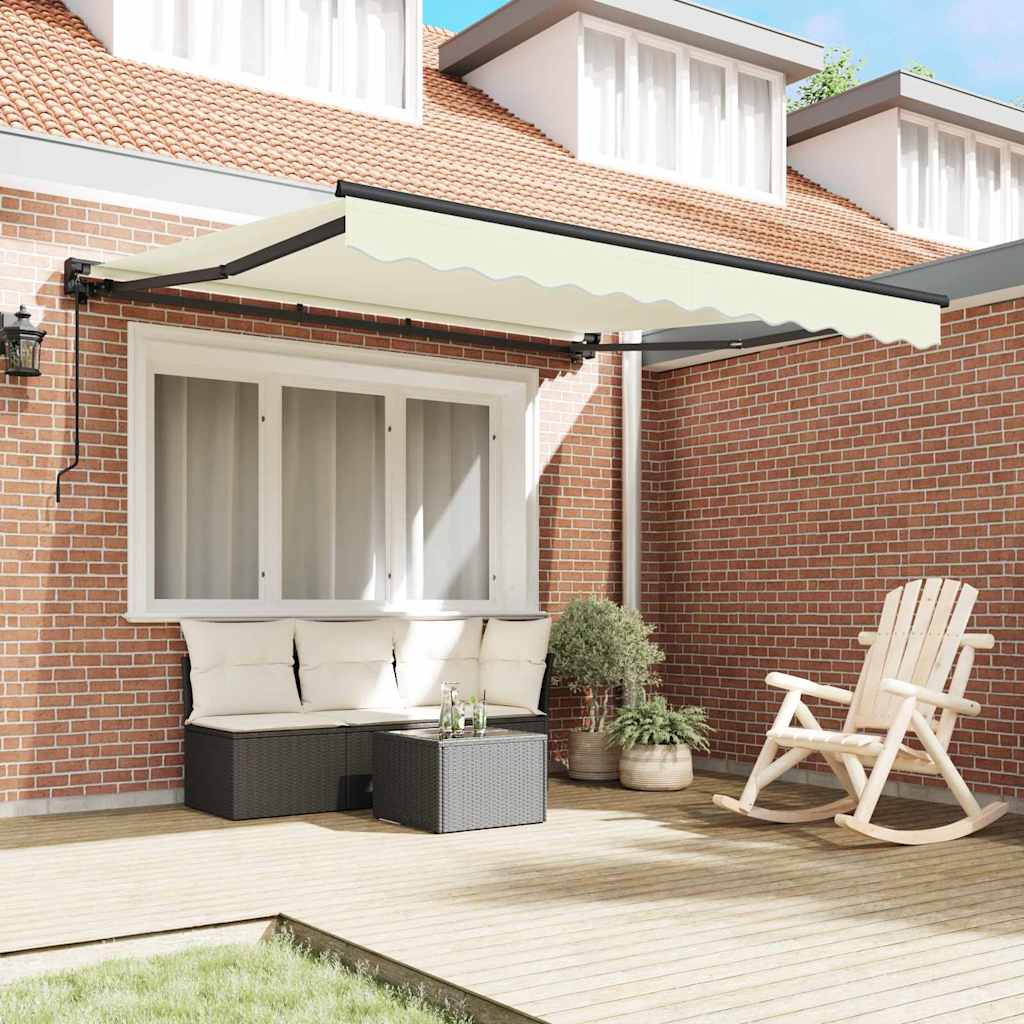 Innvendbar Markise Krem 300 x 250 cm Polyester og Metall vidaXL