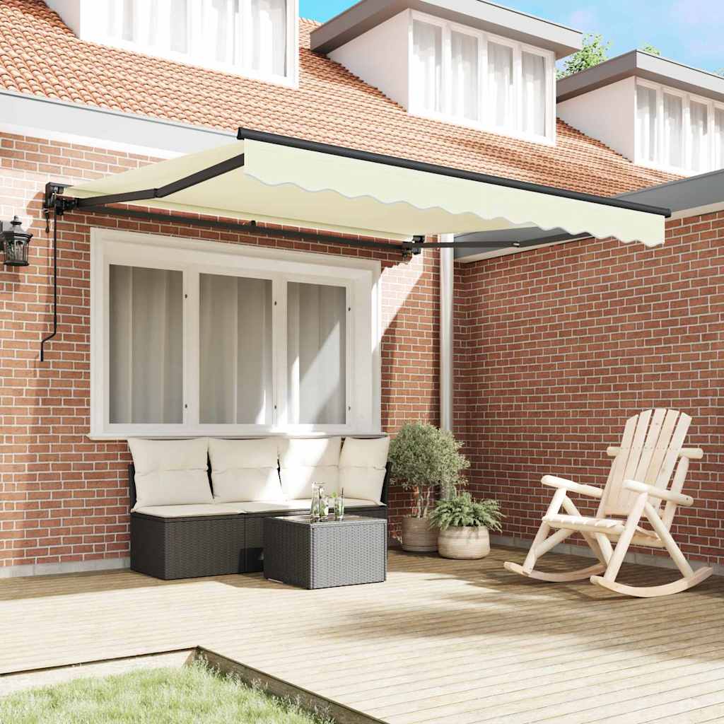 Innvendbar Markise Krem 300 x 250 cm Polyester og Metall vidaXL