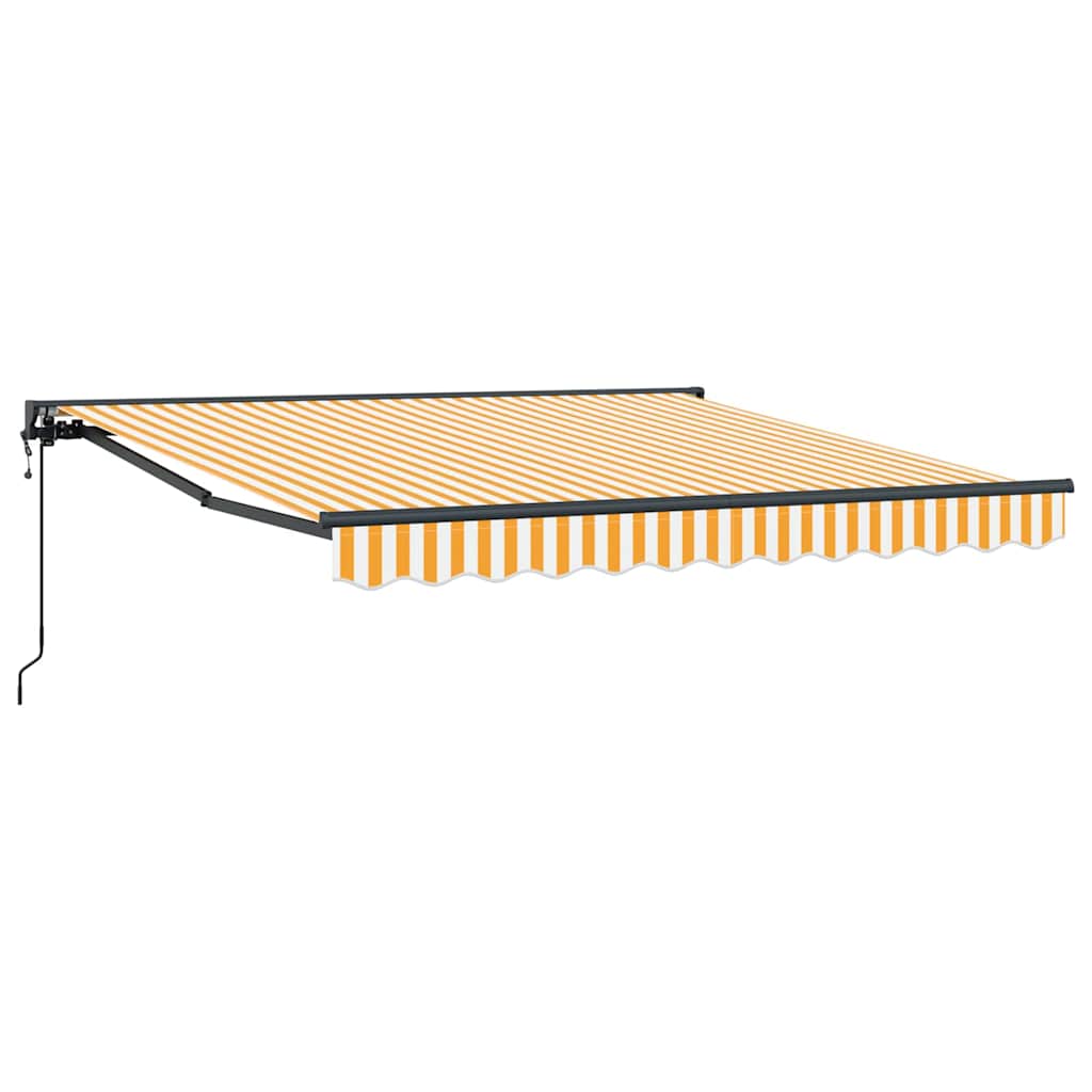 Markiseramme Gul og hvit 300 x 250 cm Polyester med PU-belegg