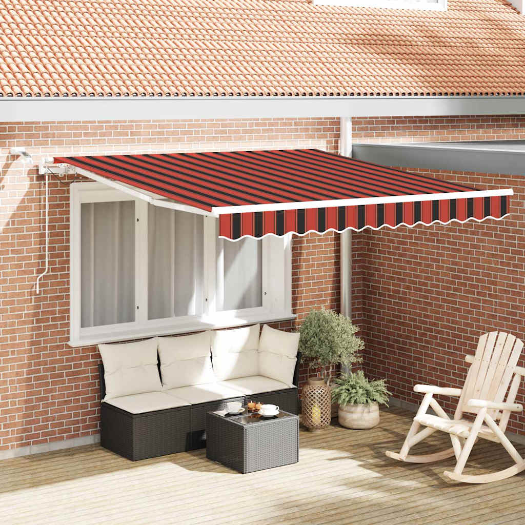 Uttrekkbar markise Oransje og Brunt 300 x 250 cm Polyester