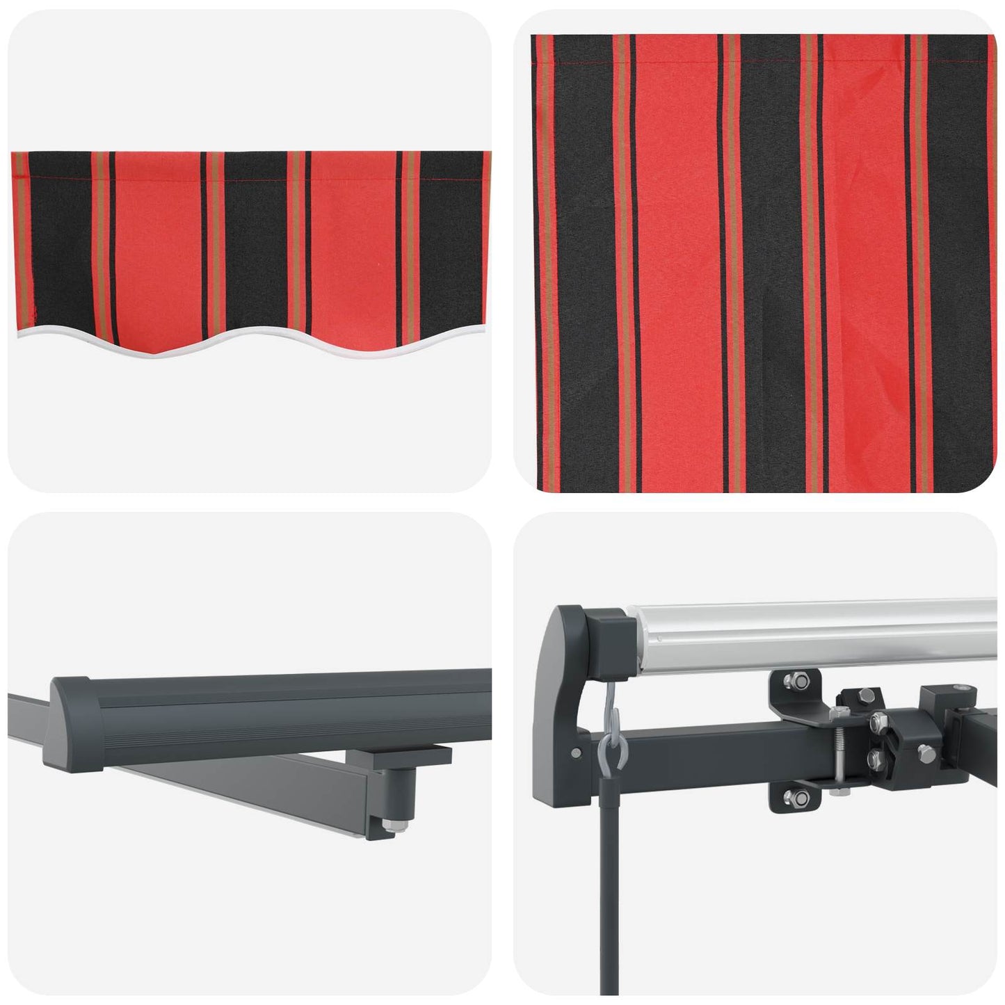 Innvendbar Markise oransje og brun 300 x 250 cm stoff vidaXL