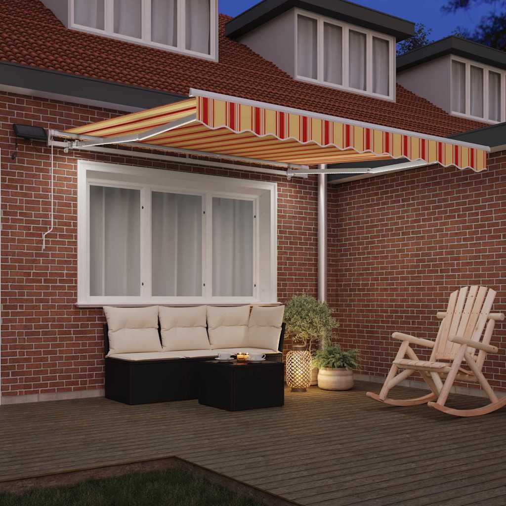 Uttrekkbar markise Gul og oransje 300 x 250 cm