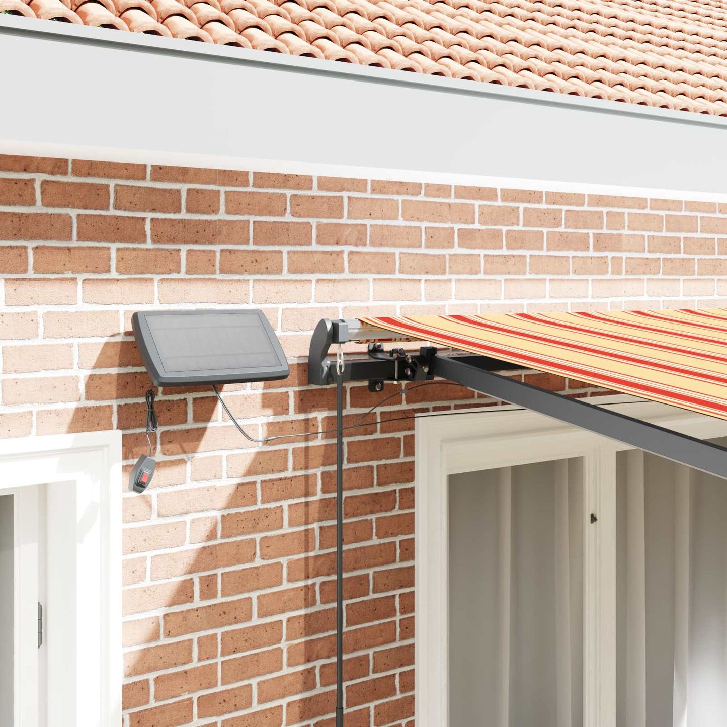 Uttrekkbar markise Gul og oransje 300 x 250 cm