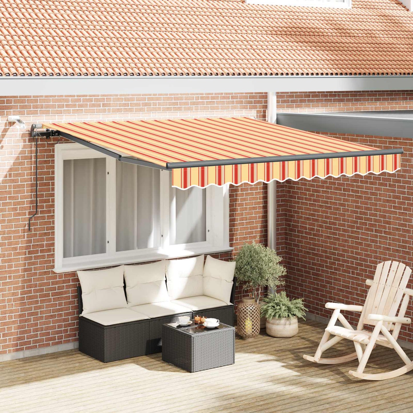 Markiseduk Gul og oransje 300 x 250 cm Polyester