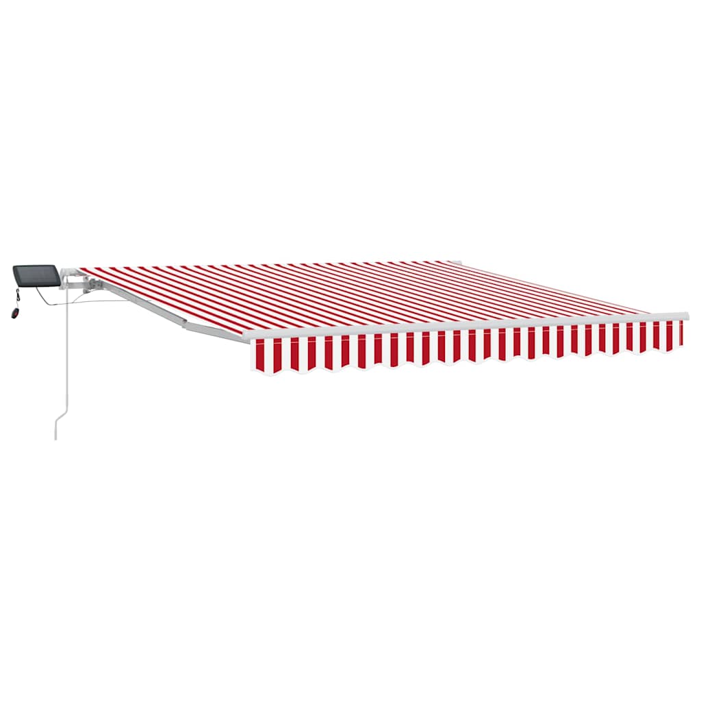 Uttrekkbar markise Rød og Hvit 300 x 250 cm Stoff og Aluminium