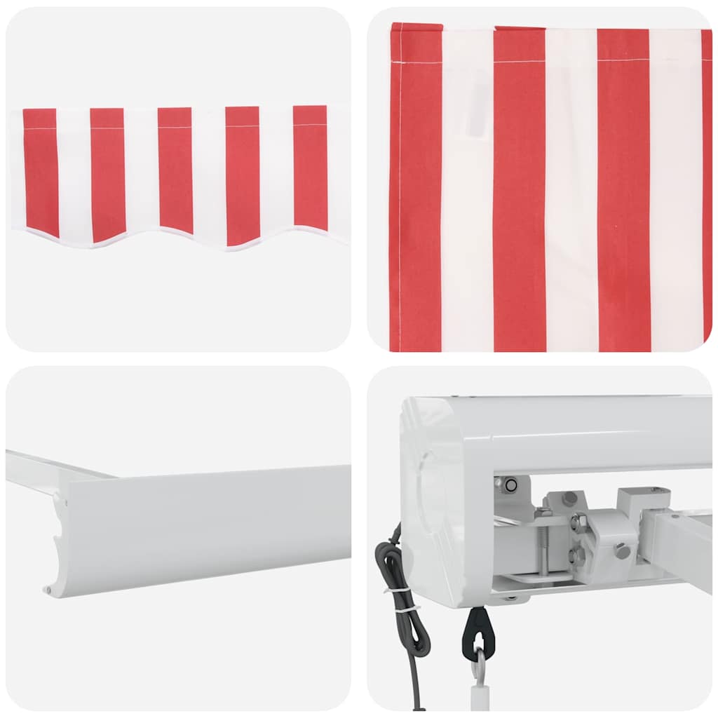 Uttrekkbar markise Rød og Hvit 300 x 250 x 165 cm