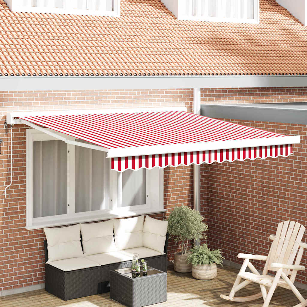 Uttrekkbar markise Rød og Hvit 300 x 250 x 165 cm