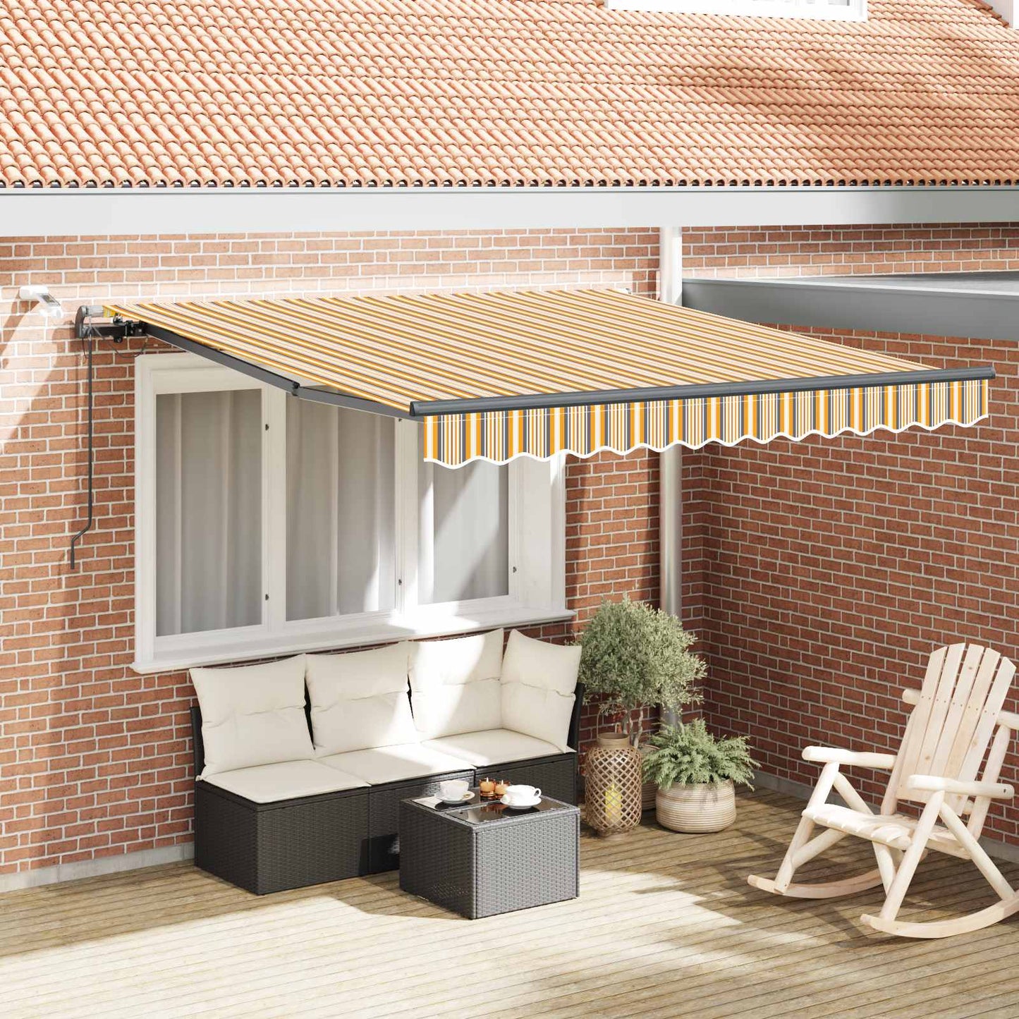 Markiseduk med Flerfarget 300 x 250 cm Polyester vidaXL
