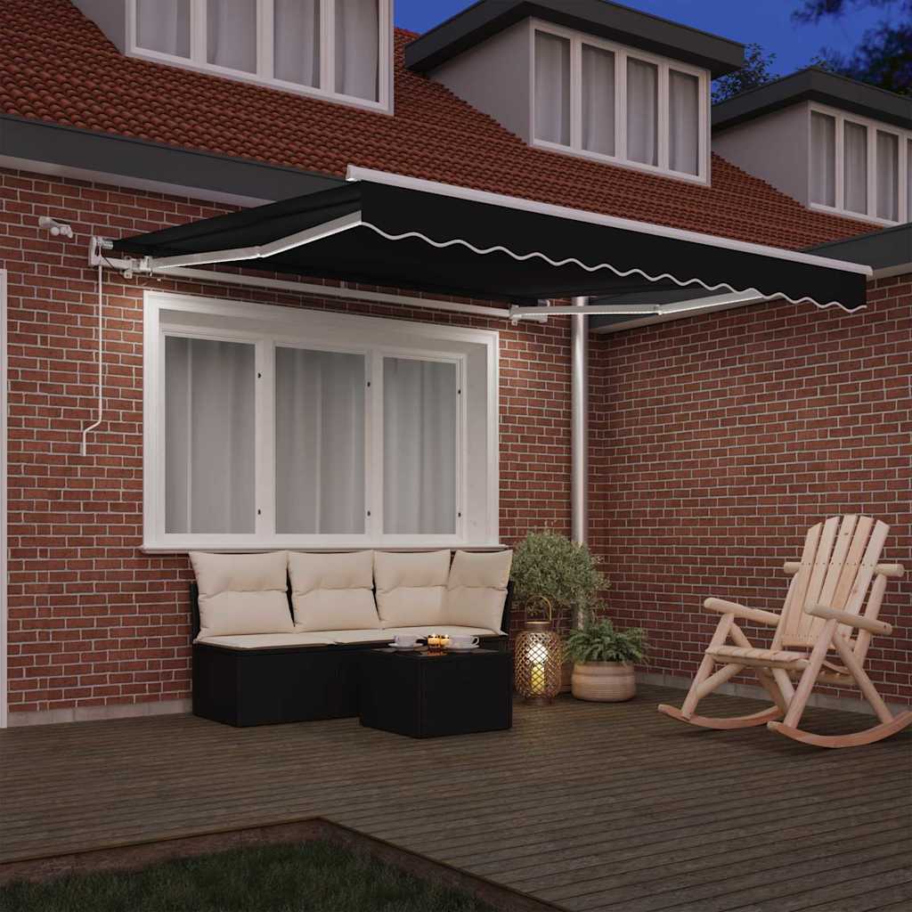 Uttrekkbar markise Svart 300 x 250 cm Polyester