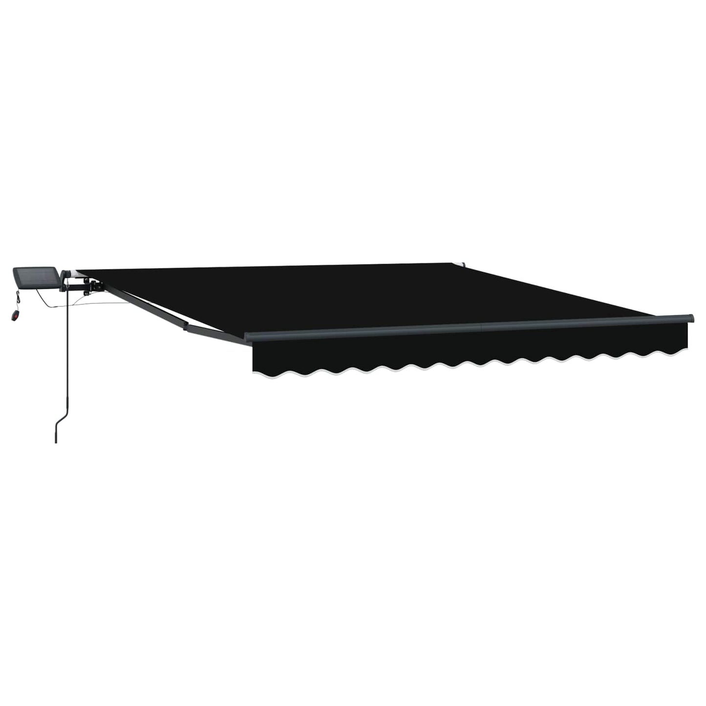 Innvendbar Markise med LED -stripelys Svart 300 x 250 cm stoff vidaXL