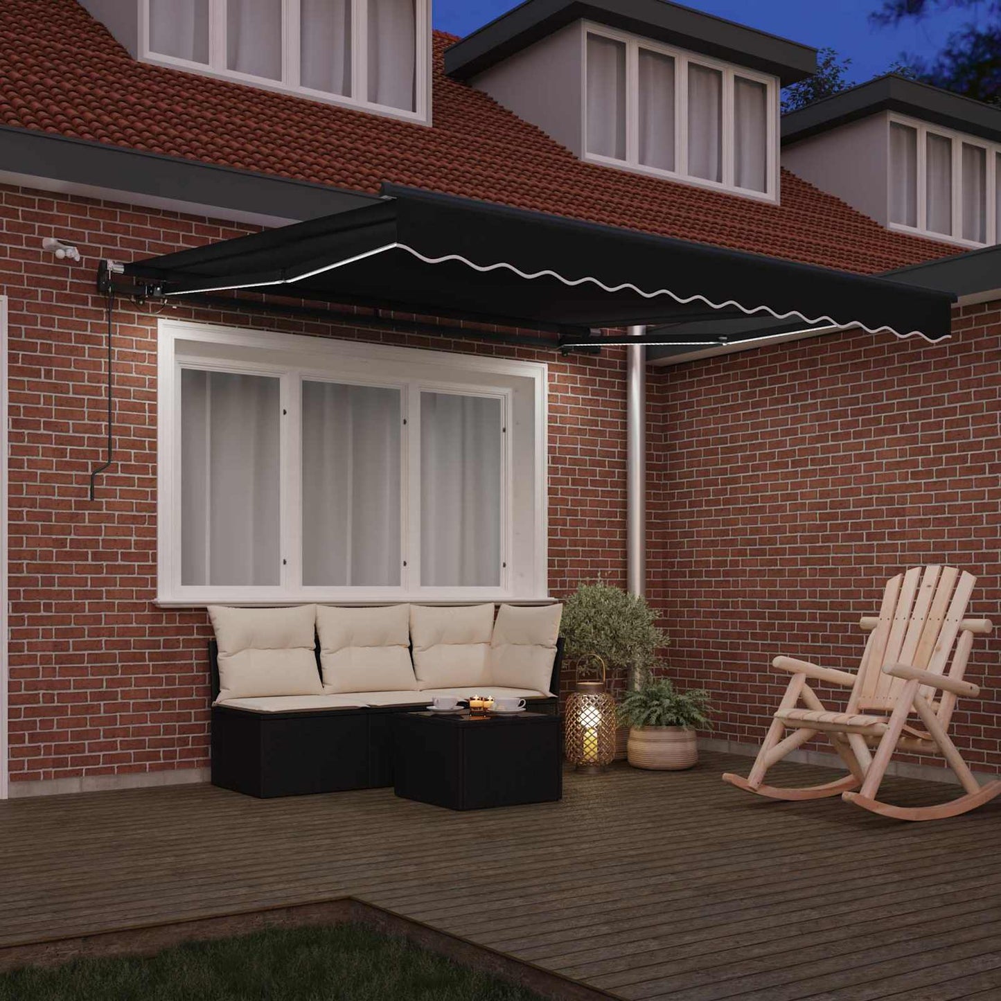 Markiseduk med Svart 300 x 250 cm Polyester vidaXL