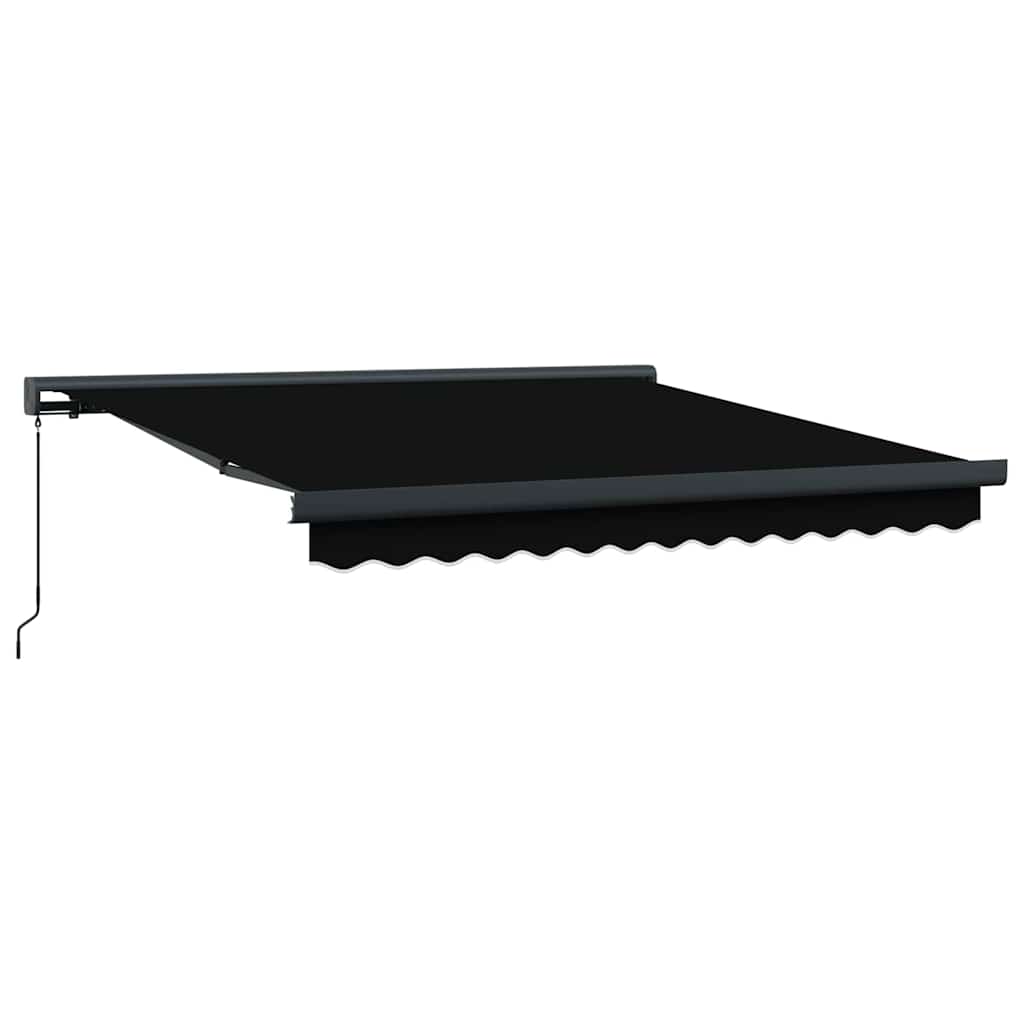 Uttrekkbar markise Svart 300 x 250 cm Lær og aluminium