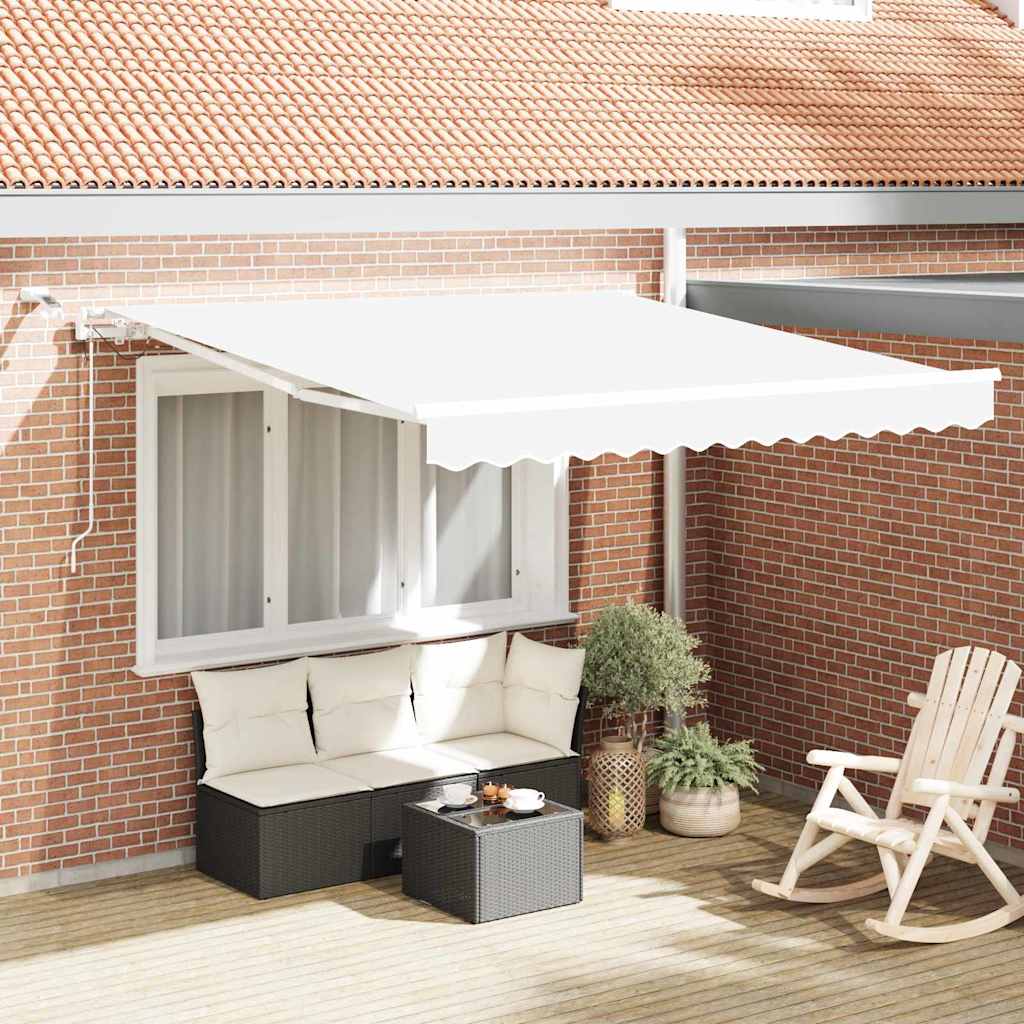 Uttrekkbar markise Hvit 300 x 250 cm Polyester