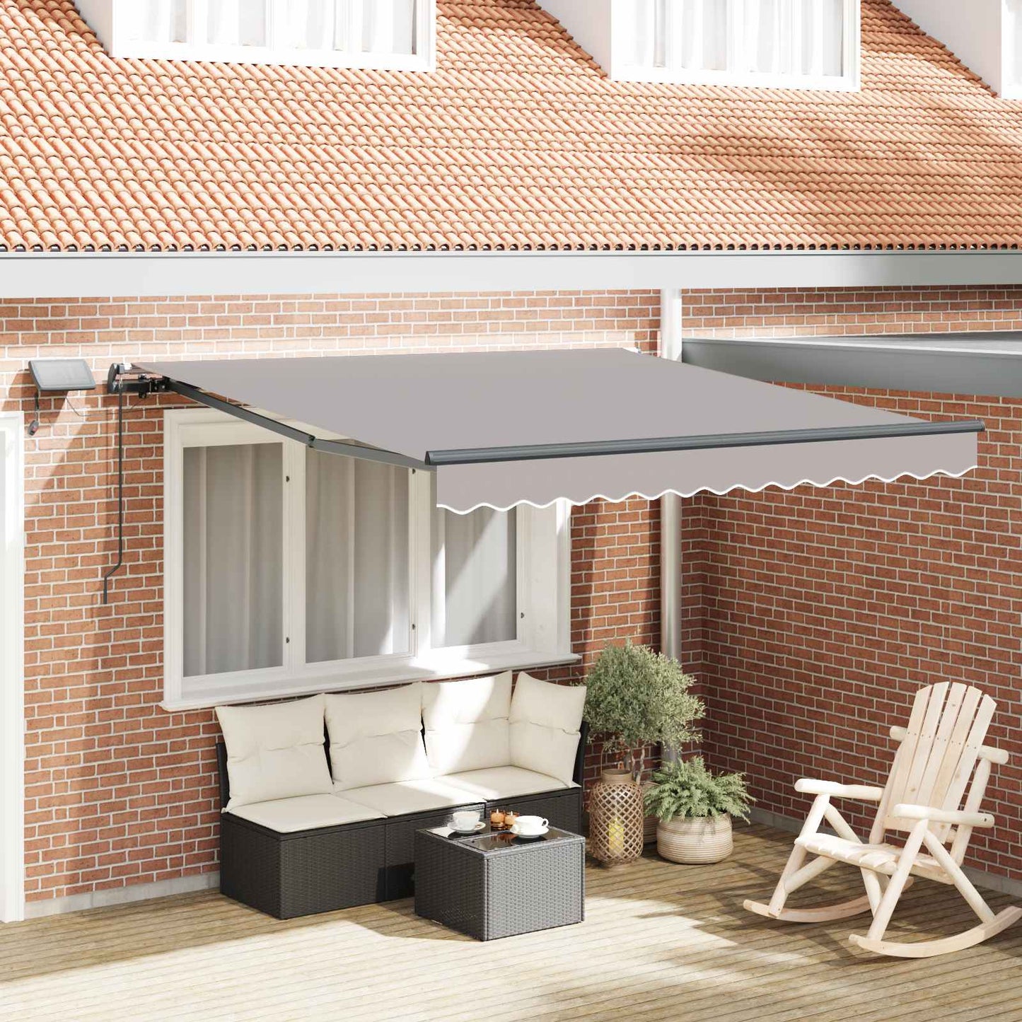 Innvendbar Markise Lysegrå 300 x 250 cm stoff vidaXL