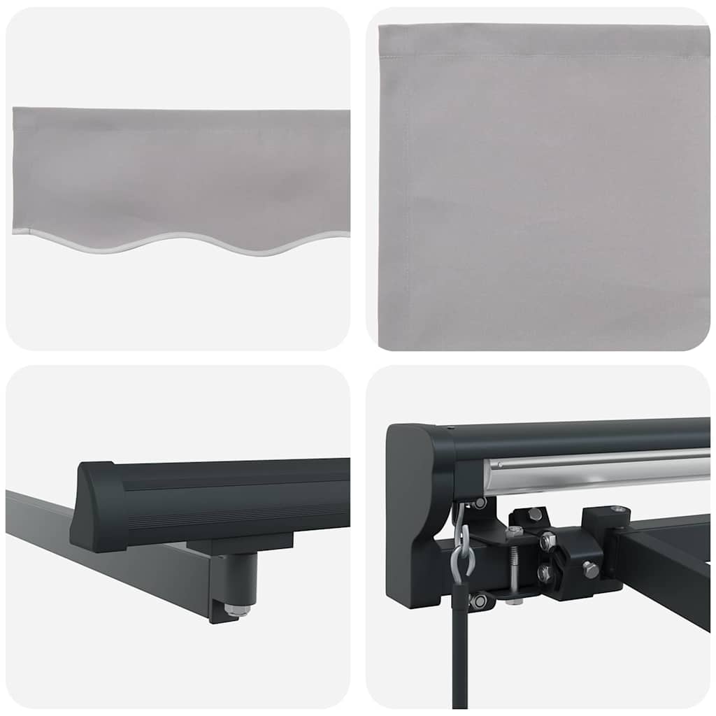 Markiseramme Lysegrå 300 x 250 cm Polyester med PU-belegg