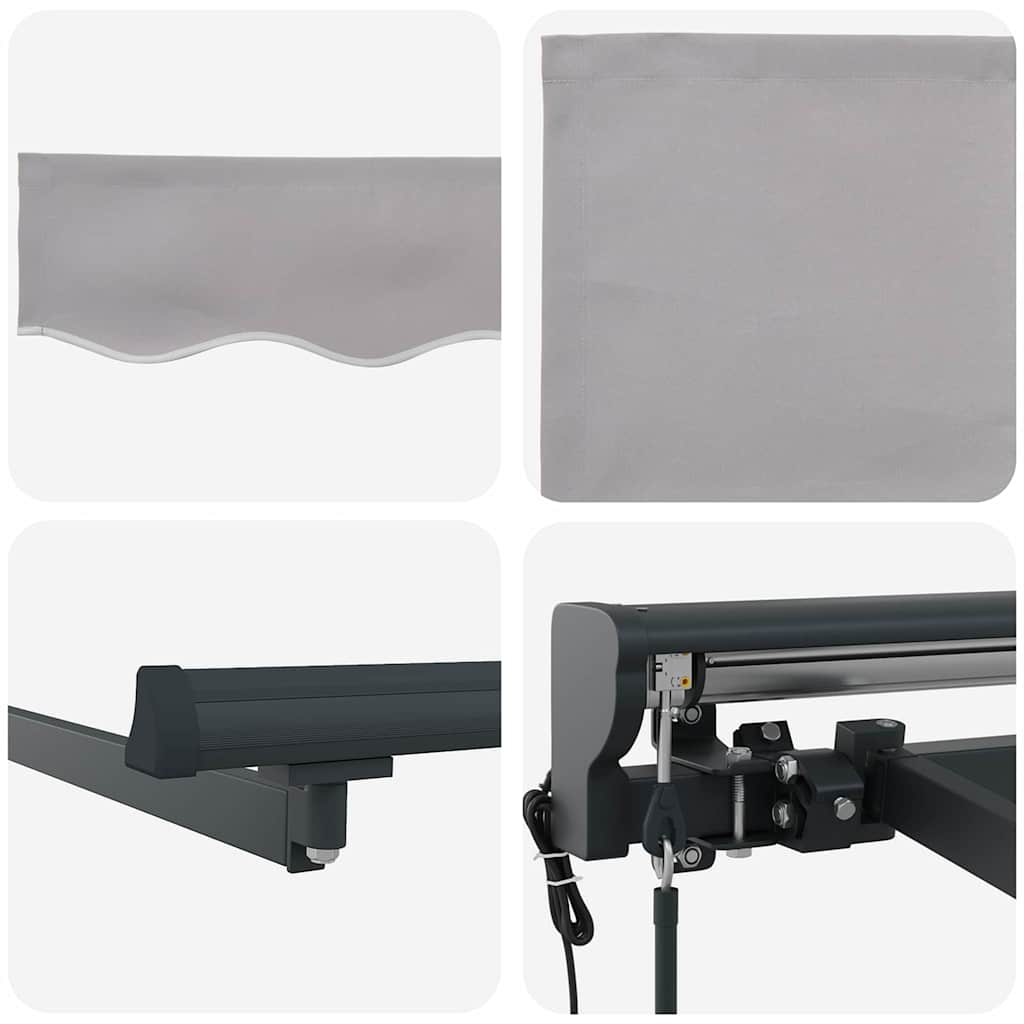 Markiseramme Lysegrå 300 x 250 cm Polyester med PU-belegg