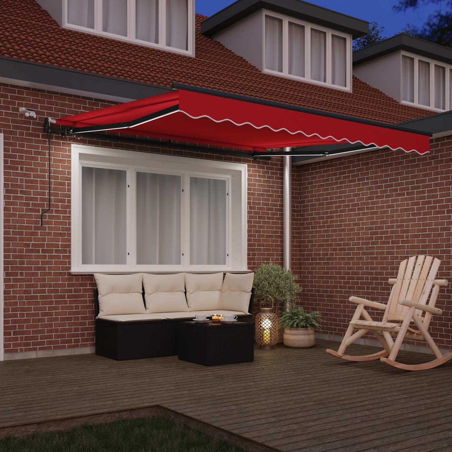 Markiseduk med Rød 300 x 250 cm Polyester vidaXL