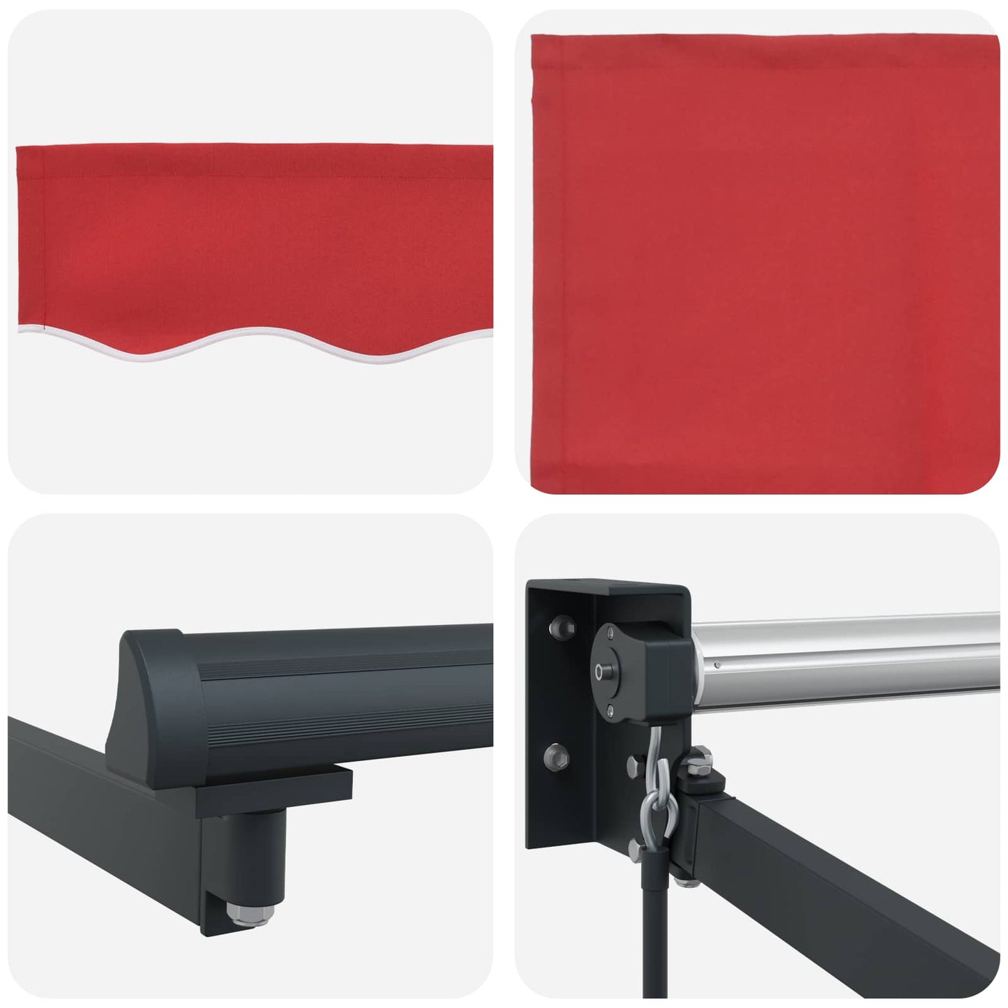 Uttrekkbar markise Rød 300 x 250 x 165 cm