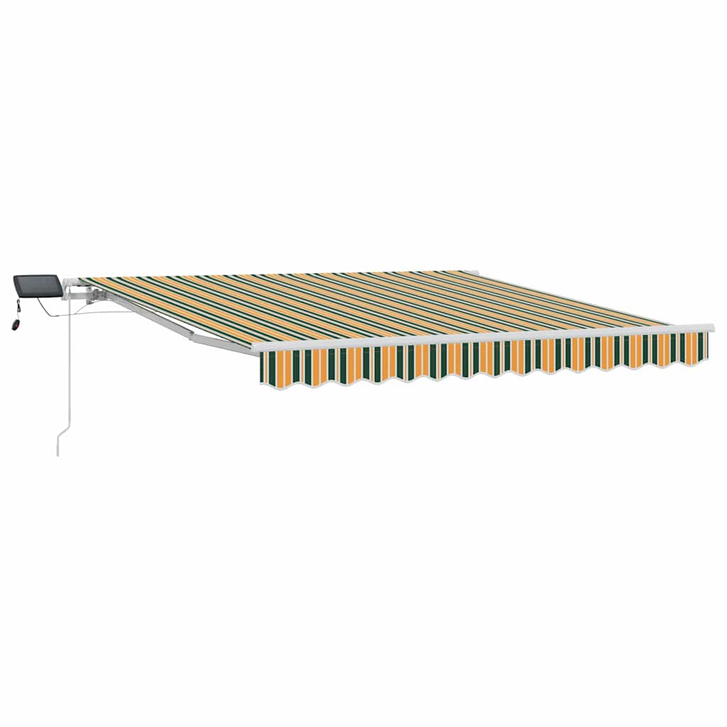Uttrekkbar markise Grønn og gul 300 x 250 cm Stoff og Aluminium
