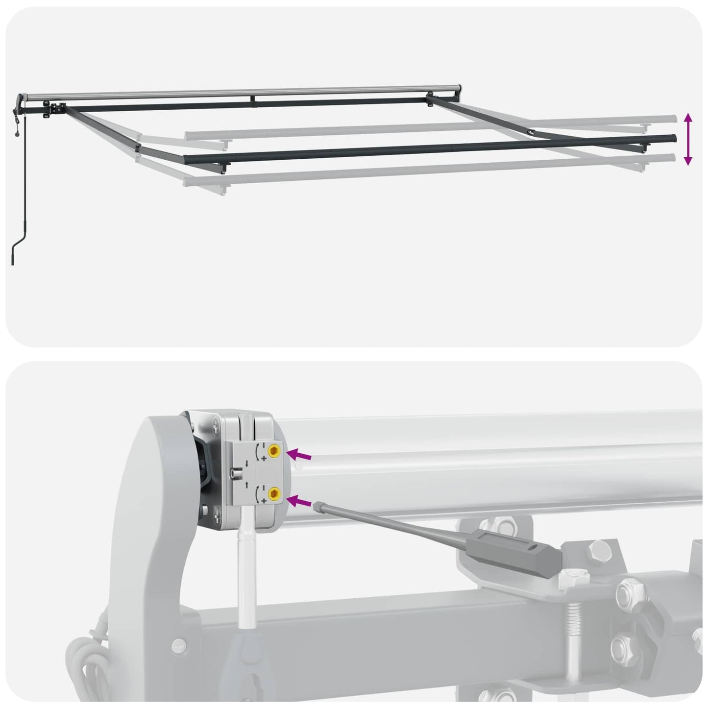 Uttrekkbar markise Grønn og hvit 300 x 250 cm