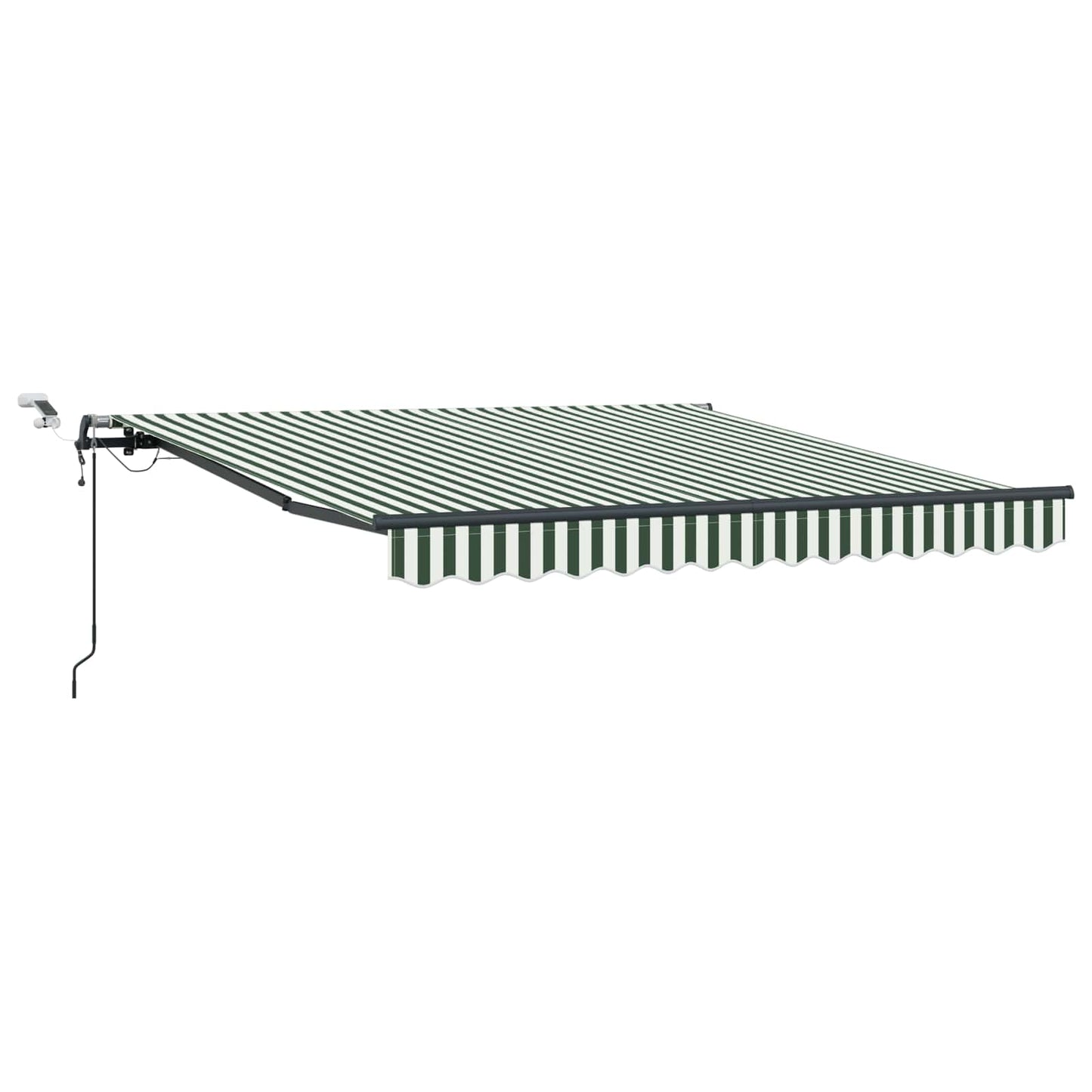 Uttrekkbar markise Grønn og hvit 300 x 250 cm Polyester