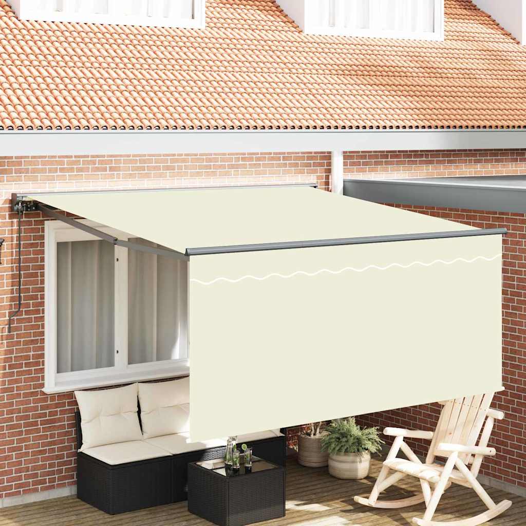 Innvendbar Markise Krem 350 x 250 cm Polyester og aluminium vidaXL