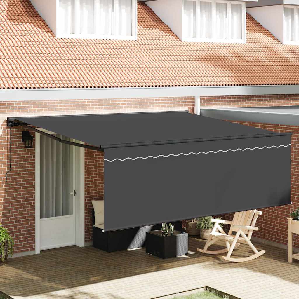 Markiseramme Gul og hvit 350 x 250 cm Polyester med PU-belegg