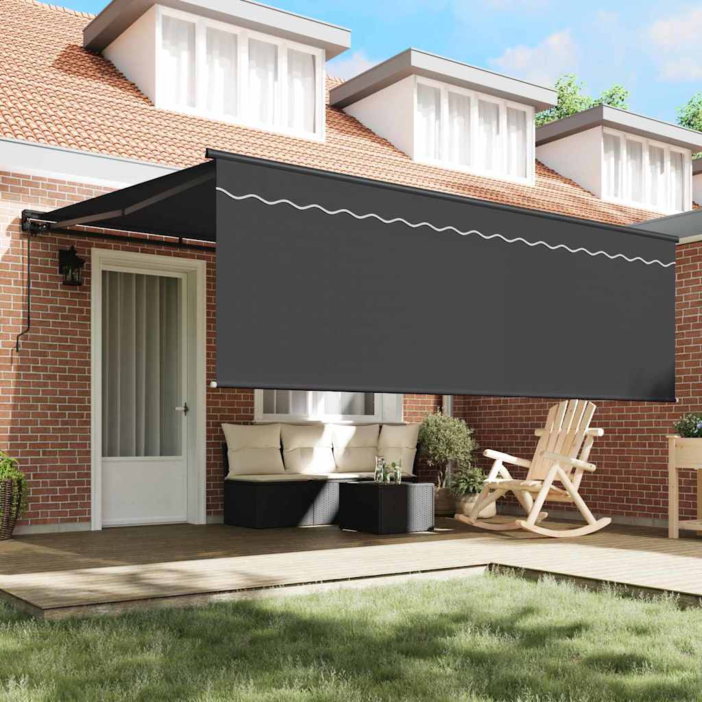 Markiseramme Gul og hvit 350 x 250 cm Polyester med PU-belegg