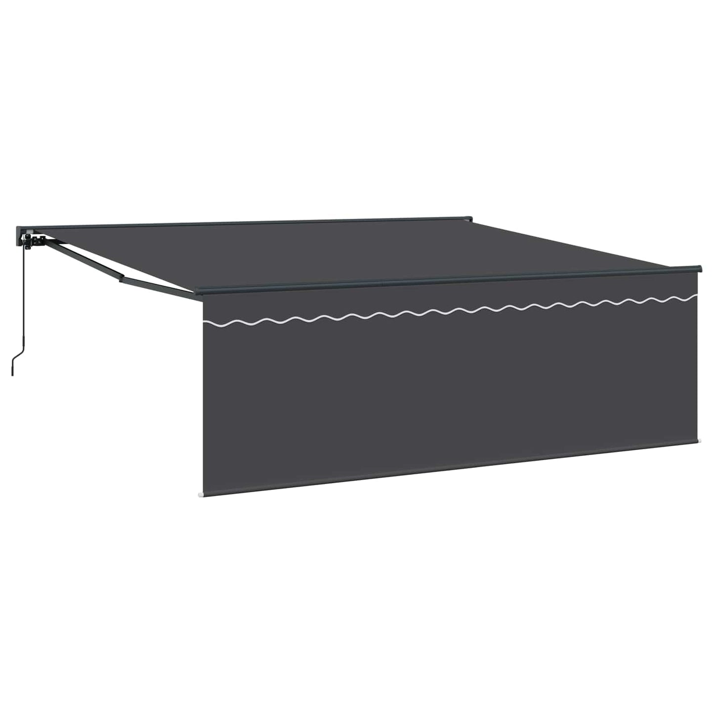 Markiseramme Gul og hvit 350 x 250 cm Polyester med PU-belegg