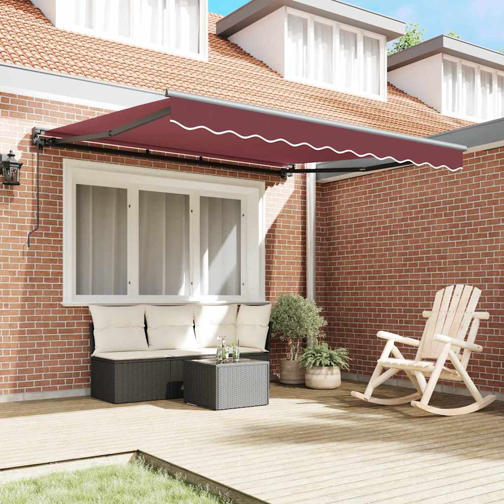 Markiseramme Burgunder 350 x 250 cm Polyester med PU-belegg