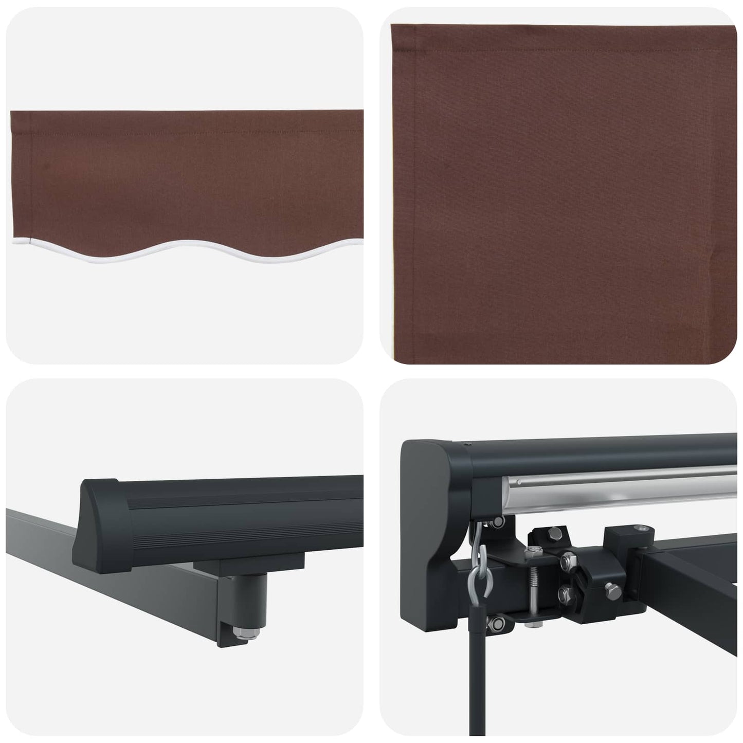 Markiseramme Brun 350 x 250 cm Polyester med PU-belegg