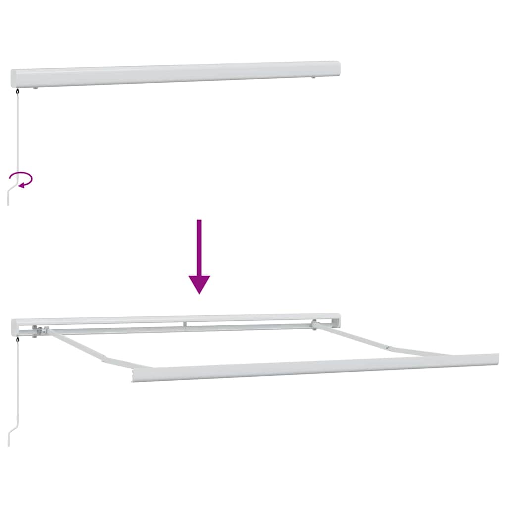 Innvendbar Markise Gul og oransje 350 x 250 cm Stoff og Metall