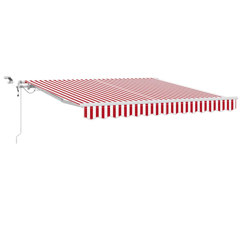 Uttrekkbar markise Rød og Hvit 350 x 250 cm Polyester