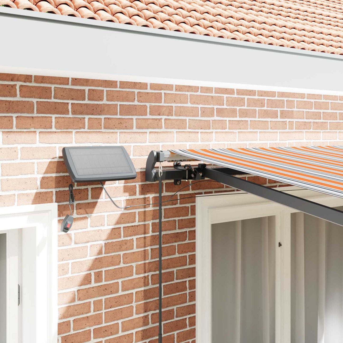 Uttrekkbar markise Flerfarget 350 x 250 cm Stoff og Aluminium