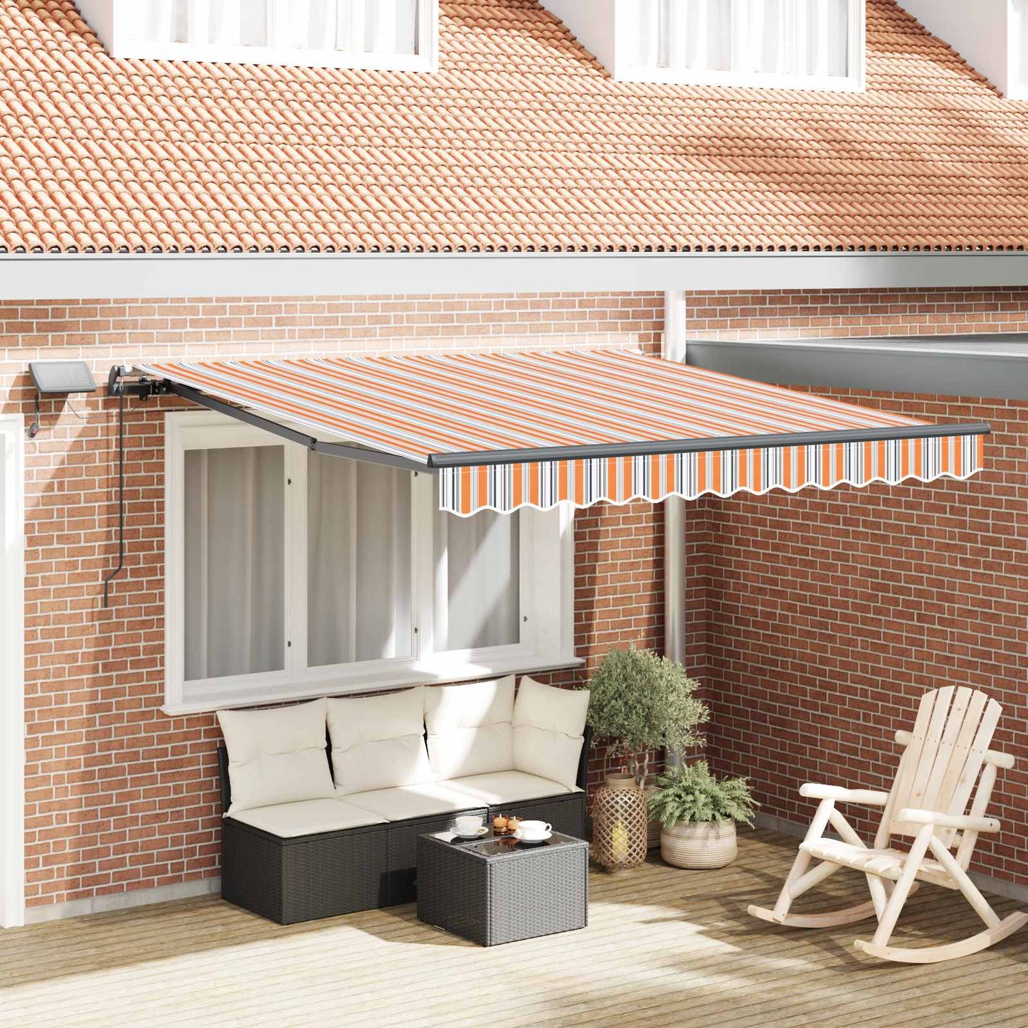 Uttrekkbar markise Flerfarget 350 x 250 cm Stoff og Aluminium