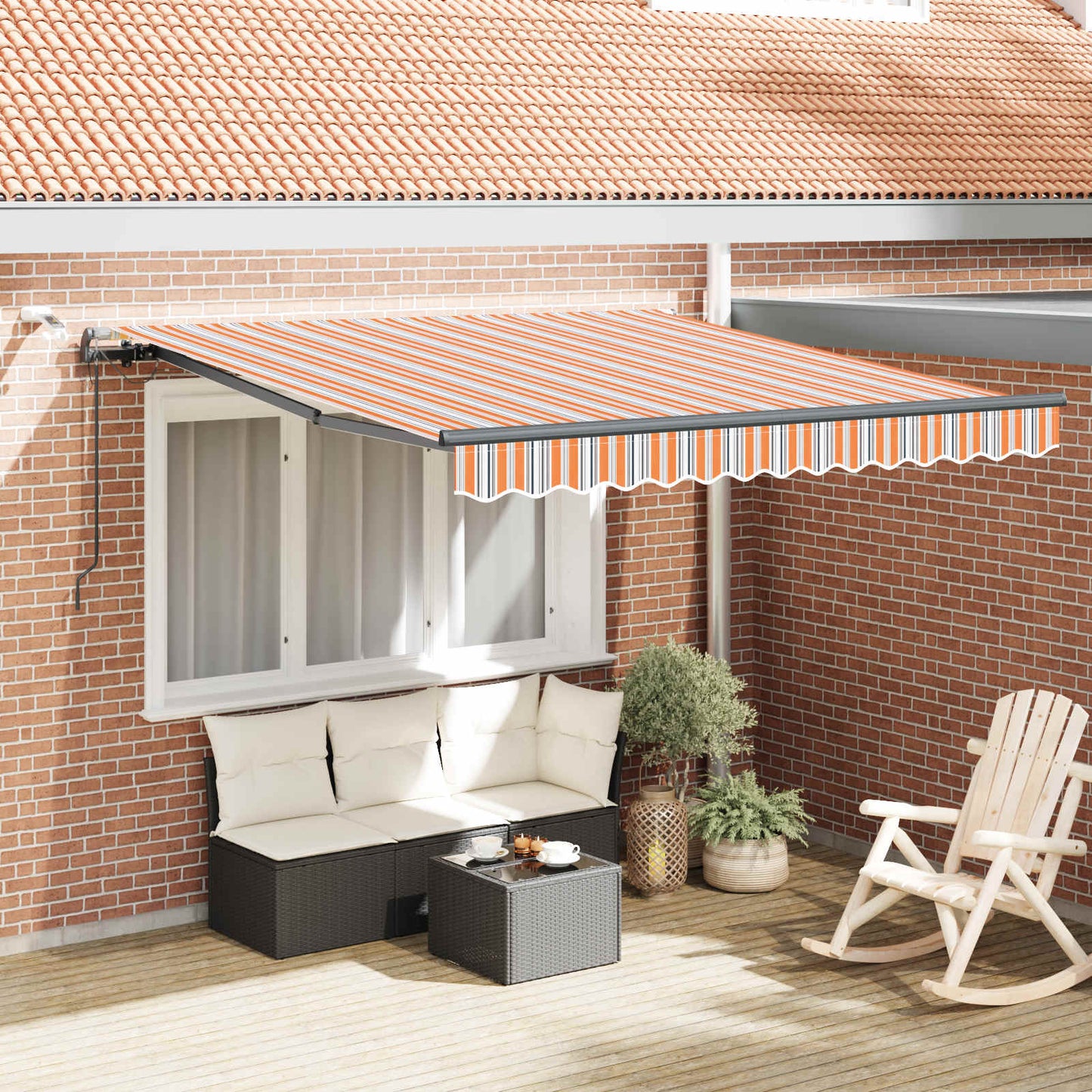 Uttrekkbar markise Flerfarget 350 x 250 cm Polyester
