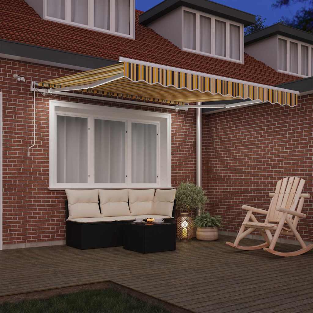 Uttrekkbar markise Flerfarget 350 x 250 cm Polyester