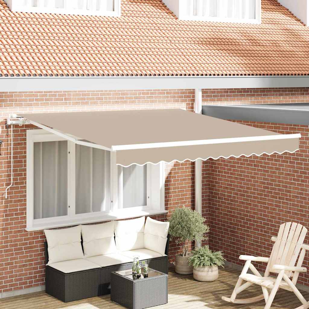 Elektrisk Utrekkbar Markise Beige 350 x 250 cm